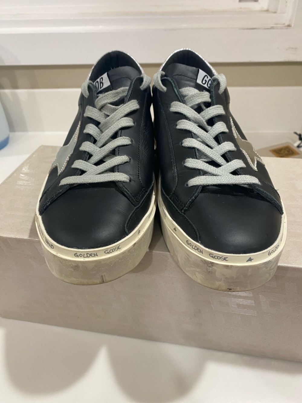 Golden Goose Women’s Hi Star Classic Leather Sneaker Size 38 - Picture 9 of 13